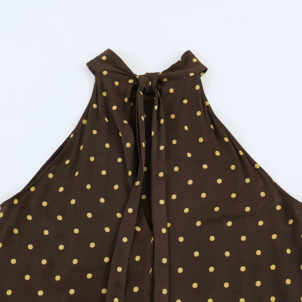 ZARA Chic Sleeveless Halter Neck Polka Dot Dress